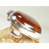 Broszka srebrna z bursztynem, handmade 420-14