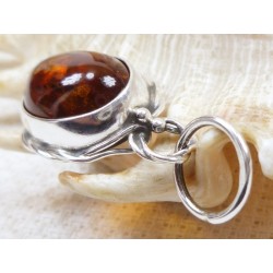 Wisiorek srebrny z bursztynem, handmade 614-11