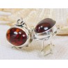 Spinki srebrne z bursztynem, handmade 814-94