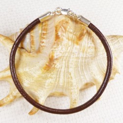 Bransoletka, rzemień, skóra naturalna, srebro 5803-18