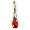 Wisiorek srebrny z bursztynem, handmade 611-10