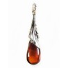 Wisiorek srebrny z bursztynem, handmade 622-7