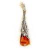 Wisiorek srebrny z bursztynem, handmade 622-23