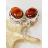 Kolczyki srebrne z bursztynem, handmade 214-4