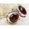 Spinki srebrne z bursztynem, handmade 814-100