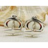 Spinki srebrne z bursztynem, handmade 814-100