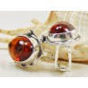 Spinki srebrne z bursztynem, handmade 814-101