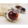 Spinki srebrne z bursztynem, handmade 814-101