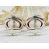 Spinki srebrne z bursztynem, handmade 814-101