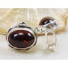 Spinki srebrne z bursztynem, handmade 814-105