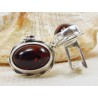 Spinki srebrne z bursztynem, handmade 814-105