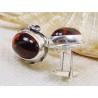 Spinki srebrne z bursztynem, handmade 814-105