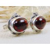 Spinki srebrne z bursztynem, handmade 814-105
