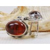 Spinki srebrne z bursztynem, handmade 814-106