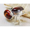 Spinki srebrne z bursztynem, handmade 814-107