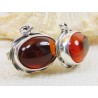 Spinki srebrne z bursztynem, handmade 814-110