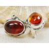 Spinki srebrne z bursztynem, handmade 814-111