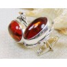 Spinki srebrne z bursztynem, handmade 814-111