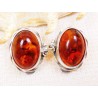 Klipsy srebrne z bursztynem, handmade 314-51