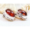Klipsy srebrne z bursztynem, handmade 314-51