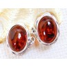Klipsy srebrne z bursztynem, handmade 314-52