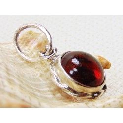 Wisiorek srebrny z bursztynem, handmade 613-26