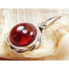 Wisiorek srebrny z bursztynem, handmade 613-26