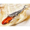 Wisiorek srebrny z bursztynem, handmade 622-30