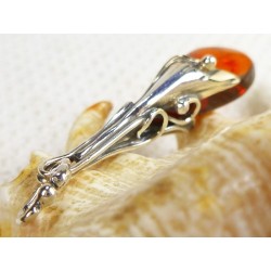 Wisiorek srebrny z bursztynem, handmade 622-30