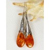 Kolczyki srebrne z bursztynem, handmade 210-73