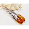 Kolczyki srebrne z bursztynem, handmade 210-91