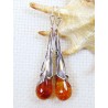 Kolczyki srebrne z bursztynem, handmade 210-98