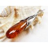Wisiorek srebrny z bursztynem, handmade 640-22