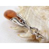 Wisiorek srebrny z bursztynem, handmade 640-22