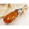 Wisiorek srebrny z bursztynem, handmade 640-25
