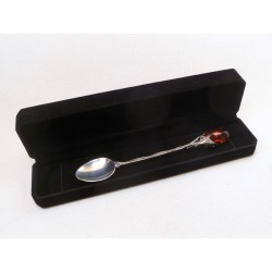 Łyżeczka srebrna z bursztynem, handmade 926-9