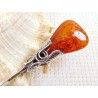 Szpilka srebrna z bursztynem, handmade 808-53