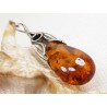 Wisiorek srebrny z bursztynem, handmade 640-27