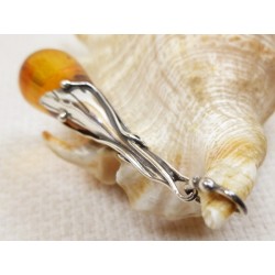 Wisiorek srebrny z bursztynem, handmade 620-334