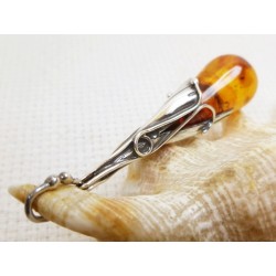 Wisiorek srebrny z bursztynem, handmade 620-334