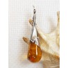 Wisiorek srebrny z bursztynem, handmade 620-334