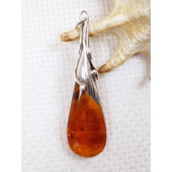 Wisiorek srebrny z bursztynem, handmade 620-335