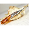 640-18 Wisiorek Srebro z Bursztynem -HAND MADE-