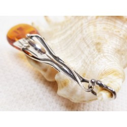 Wisiorek srebrny z bursztynem, handmade 620-336