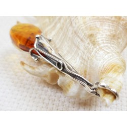 Wisiorek srebrny z bursztynem, handmade 620-338