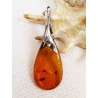 Wisiorek srebrny z bursztynem, handmade 620-339