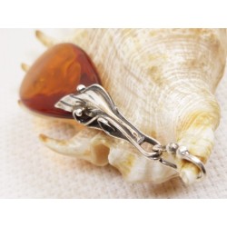 Wisiorek srebrny z bursztynem, handmade 620-339
