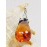 Wisiorek srebrny z bursztynem, handmade 620-340