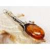 Wisiorek srebrny z bursztynem, handmade 610-117