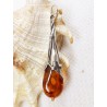 Wisiorek srebrny z bursztynem, handmade 610-117
